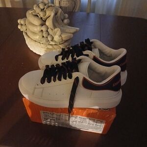 Alexander McQueen White and Black Athletic Shoes